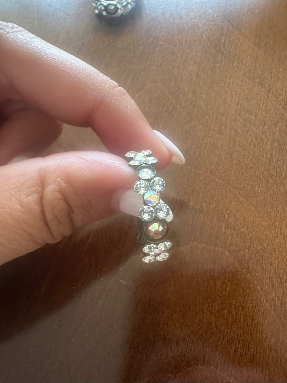 Sorrelli Crystal Floral Hoop Earrings - Clear Sparkle Hoops - Picture 6 of 7